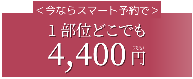 1部位どこでも4,400円